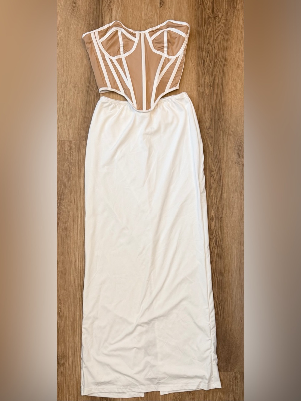 SHEIN 2 Piece Set - White Maxi Straight Skirt